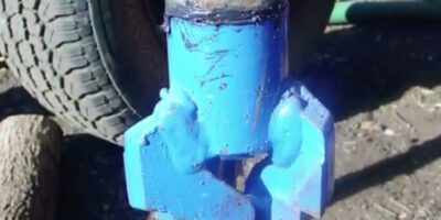 Close up of a water well drill
