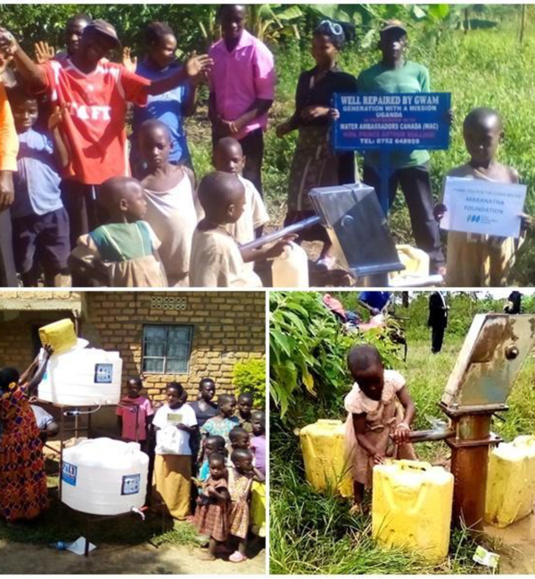 Collage of repaired well projects.